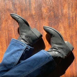 Black classic cowboy boots